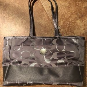 Gray/Silver Coach Diaper Bag